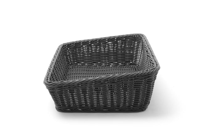 Bread basket 400x300x90/120mm black PP 1/box
