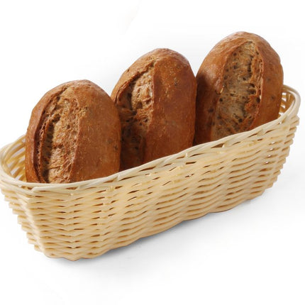 Hendi broodmandje ovaal 230x100x60 mm poly-rotan – smal rotanmandje voor brood op tafel