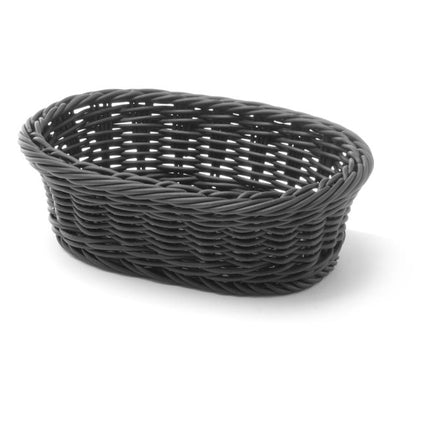 Hendi broodmand ovaal 190x120x60 mm zwart PP – compacte serveermand voor brood in de horeca