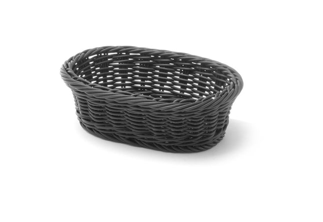 Bread basket oval 190x120x60 mm black PP 1/box