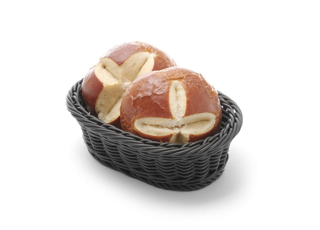 Bread basket oval 190x120x60 mm black PP 1/box