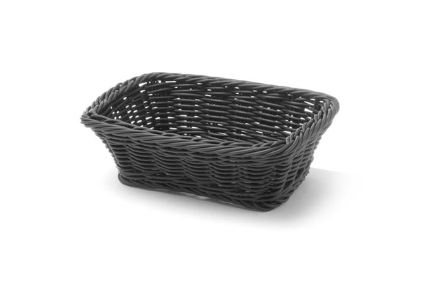 Hendi broodmand 190x120x60 mm zwart PP – rechthoekige serveermand voor brood in restaurant