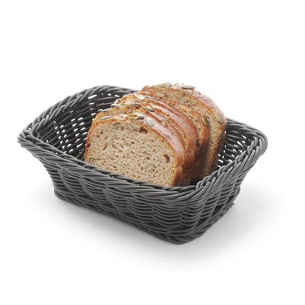 Hendi zwarte broodmand 190x120 mm – kleine vaatwasbestendige mand voor brood en hapjes
