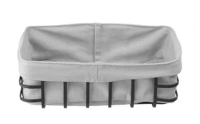 Bread basket black with fabric rectangular 1/box