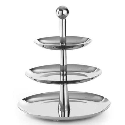 Hendi etagere RVS met 3 plateaus 166-220-268x320 mm – serveerstandaard voor high tea en buffet