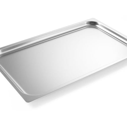 Hendi serveerplateau RVS GN 1/1 x 13 mm – spiegelend dienblad met matte rand voor catering