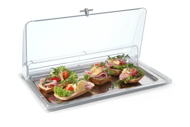 Serveerplateau rvs GN 1/113 mm spiegelend rand mat 1/box