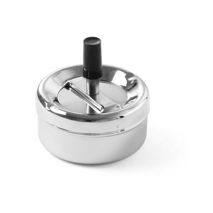 Hendi asbak met drukknop verchroomd 95x45 mm – draaiasbak voor tafel in café en restaurant