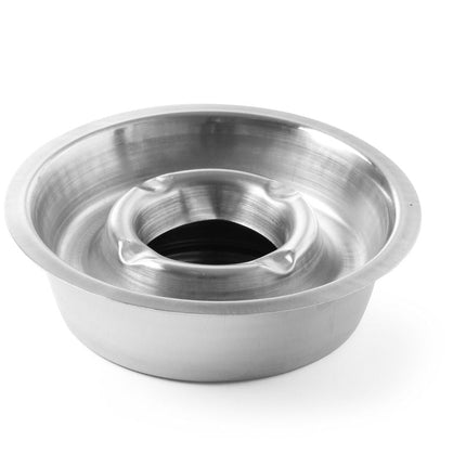 Hendi asbak met onderbak RVS Ø140x40 mm – tweedelige roestvrijstalen asbak voor terras en bar