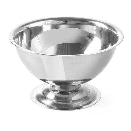 Hendi ijscoupe op voet RVS 90x50 mm – roestvrijstalen coupe voor ijs en dessert in restaurant