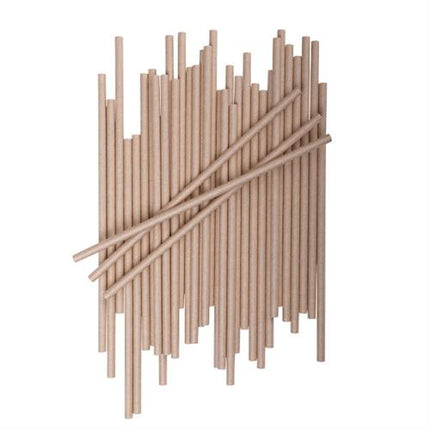 APS eco papieren rietjes beige 6 x 200 mm - duurzame rietjes voor de horeca