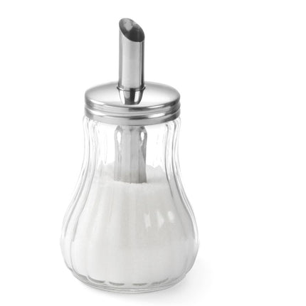 Sugar shaker glass stainless steel spout 0.2 l 80x140 mm 1/box