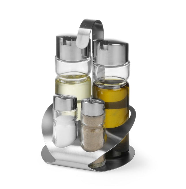 Menage 4 dlg Luxeolie, azijn, peper, zout 1/box