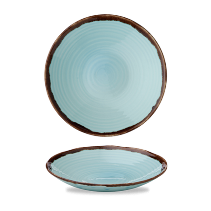 Dudson Harvest Turquoise organische coupekom 27,9 cm – turquoise porseleinen kom voor fine dining