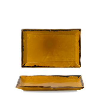 Dudson Harvest Mustard rechthoekige serveerschaal 28,5x19 cm – mosterdgeel porselein voor de horeca