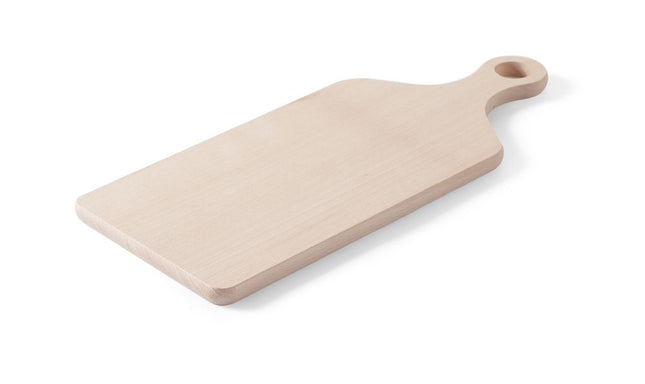 Cutting board 390x160x12 mm solid beech wood with handle 1/box