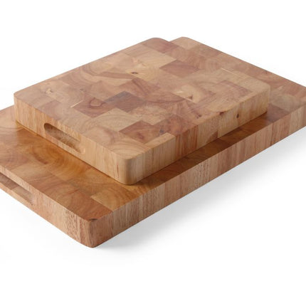Hendi snijplank GN 1/2 45 mm rubberwood – compacte houten snijplank voor keuken en restaurant