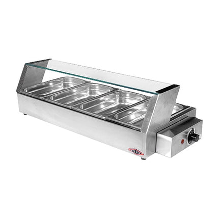 EMGA Bain-marie 4x 1/3 GN 40 mm – warmhoudunit voor sauzen en toppings