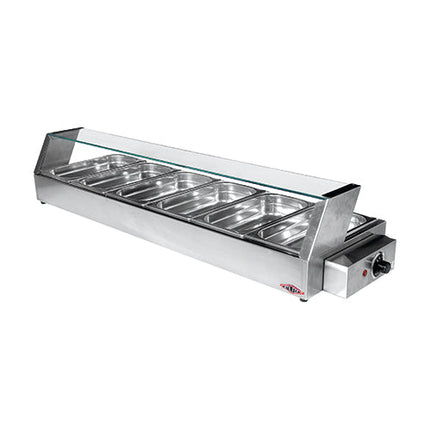 EMGA Bain-marie 6x 1/3 GN 40 mm – brede warmhoudbak voor buffet en catering