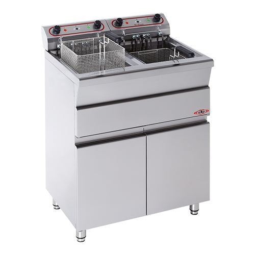EMGA Dubbele friteuse 12 + 12 liter 2x400V – hoge frituurcapaciteit voor cafetaria