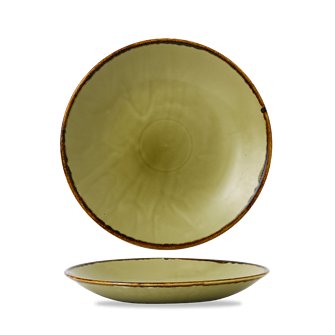 Dudson Harvest Green diep coupebord 28,1 cm – groen porseleinen diep bord voor de horeca