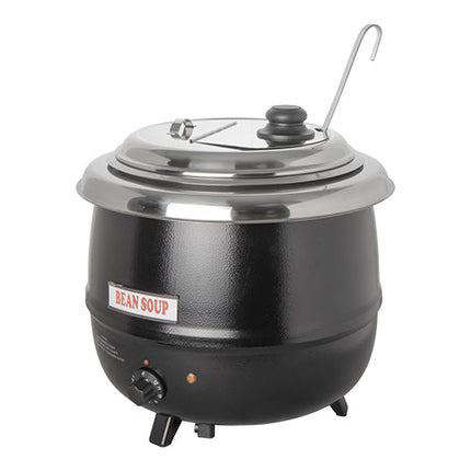 EMGA Zwarte soepketel 13 liter in detail – ruime ketel voor kantine en catering