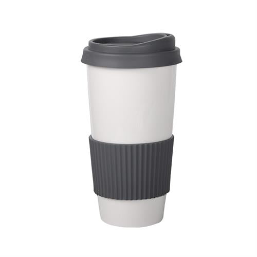 APS mok tumbler met siliconen deksel 600 ml - to-go beker voor koffie