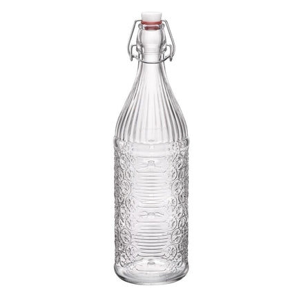 Rocco Bormioli Heritage fles 1 liter – glazen karaf met vintage look voor de horeca