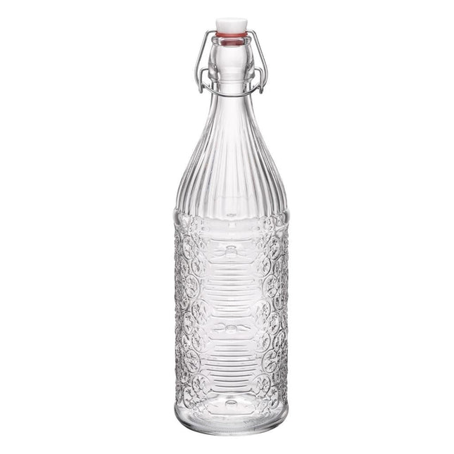 Rocco Bormioli Heritage fles 1 liter – glazen karaf met vintage look voor de horeca