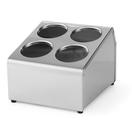 Hendi bestekkorfhouder RVS 255x295x215 mm – houder voor 4 bestekkorven in de spoelkeuken