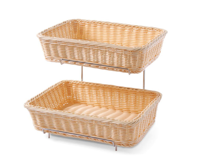Bread basket rectangular GN 1/2 incl. rack reinforced PP rattan 2/box