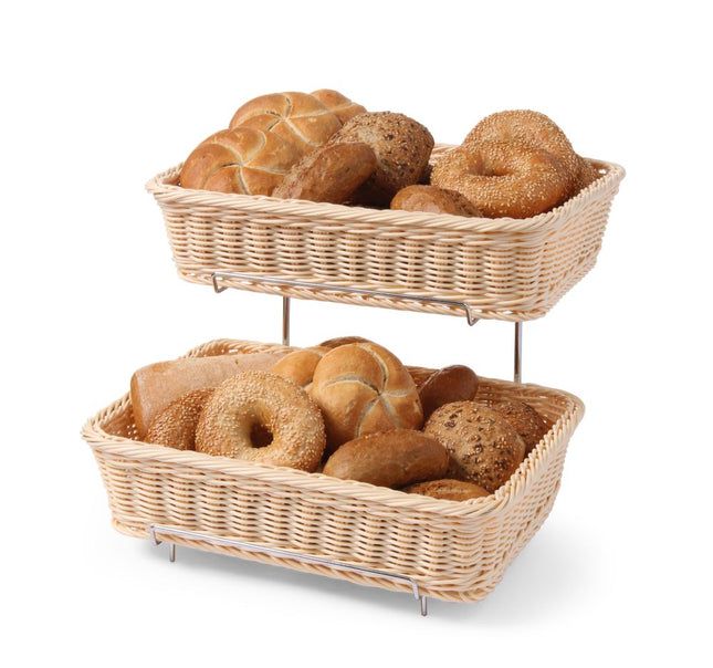 Bread basket rectangular GN 1/2 incl. rack reinforced PP rattan 2/box