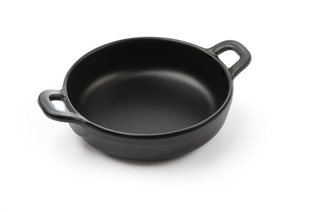 Round pan Little Chef 150x115x37 mm black melamine 1/box