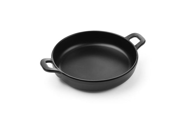 Round dish Little Chef 189x147x37 mm black melamine 1/box