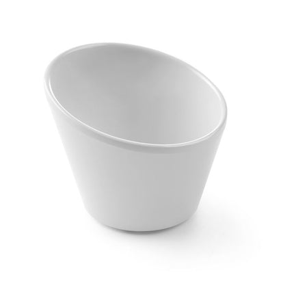 Slanted bowl Velocity97x97x80 mm white melamine 1/box
