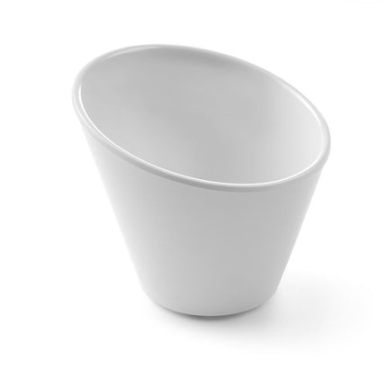 Slanted bowl Velocity 110x110x100 mm white melamine 1/box