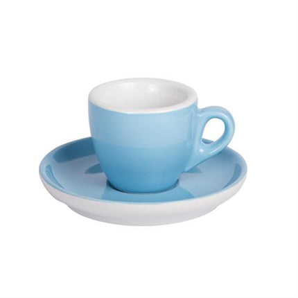 APS espressokop met schotel blauw 55 ml - porseleinen set voor espresso