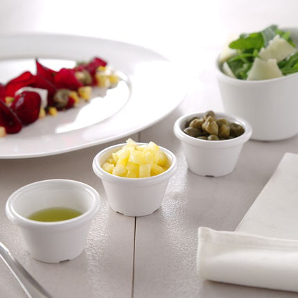 Slanted bowl Velocity97x97x80 mm white melamine 1/box