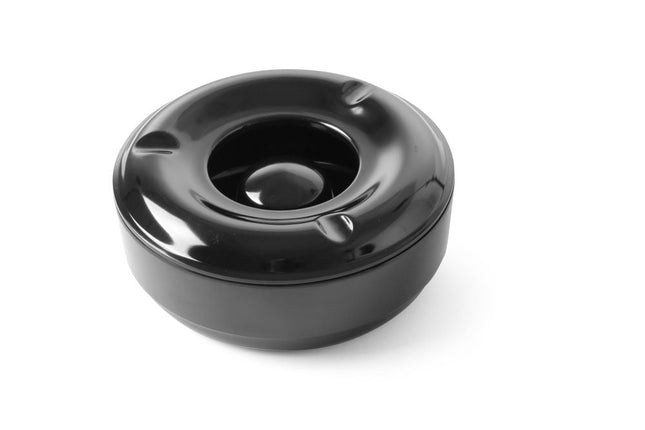 Asbak winddicht rondzwart melamine 146 mm 1/box