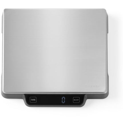 Zijaanzicht Hendi keukenweegschaal 15 kg – compact model voor restaurant en cateringkeuken