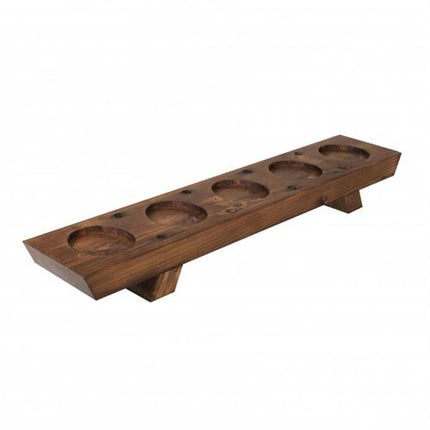 APS houten dienblad met 5 dipbakjes 47 x 9,5 cm - serveerplank voor sauzen