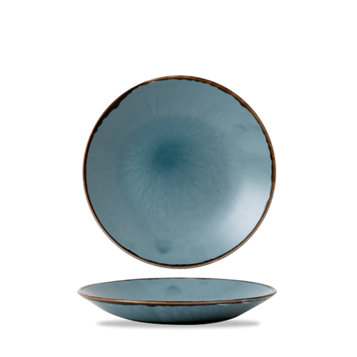 Dudson Harvest Blue diep coupebord 25,5 cm – blauw porseleinen diep bord voor restaurants