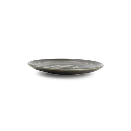 F2D Ceres schotel 14 cm universeel zwart – zijaanzicht porseleinen onderschotel voor koffie