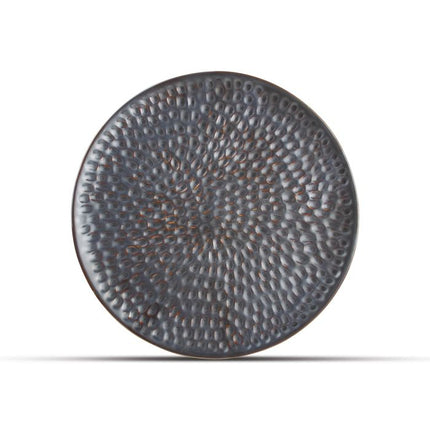 F2D | Plat bord 20,5cm gehamerd silver Brass 4/box