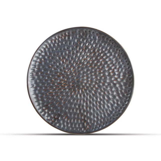 F2D | Plat bord 20,5cm gehamerd silver Brass 4/box