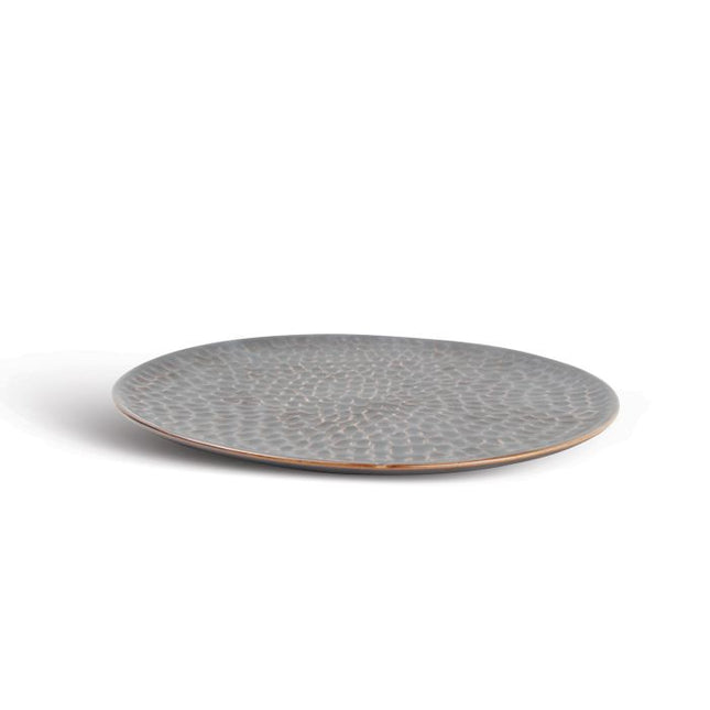 F2D | Plat bord 20,5cm gehamerd silver Brass 4/box