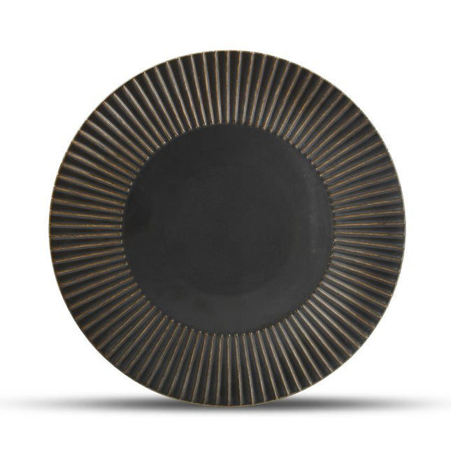 F2D | Plat bord 27,5cm gestreept silver Brass 4/box