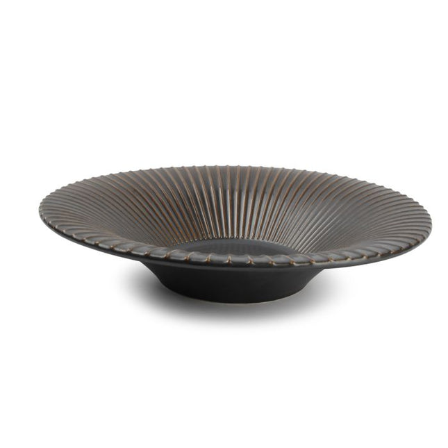 F2D | Diep bord 26xH5,5cm gestreept silver Brass 2/box