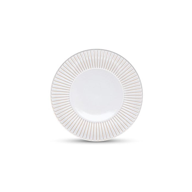 F2D | Plat bord 20,5cm gestreept white Brass 4/box