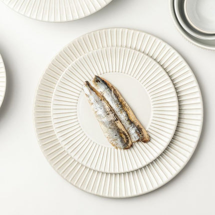 F2D | Plat bord 20,5cm gestreept white Brass 4/box